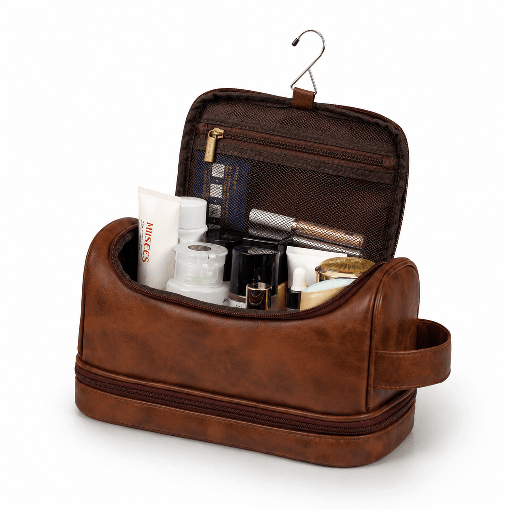 Grand Men’s Travel Toiletry Bag in Premium Leather