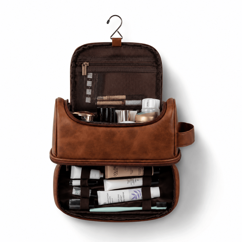 Grand Men’s Travel Toiletry Bag in Premium Leather